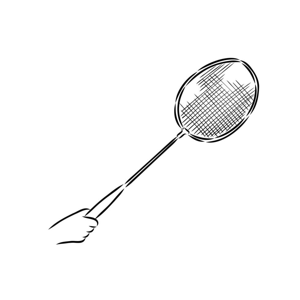 badminton game sketch vector