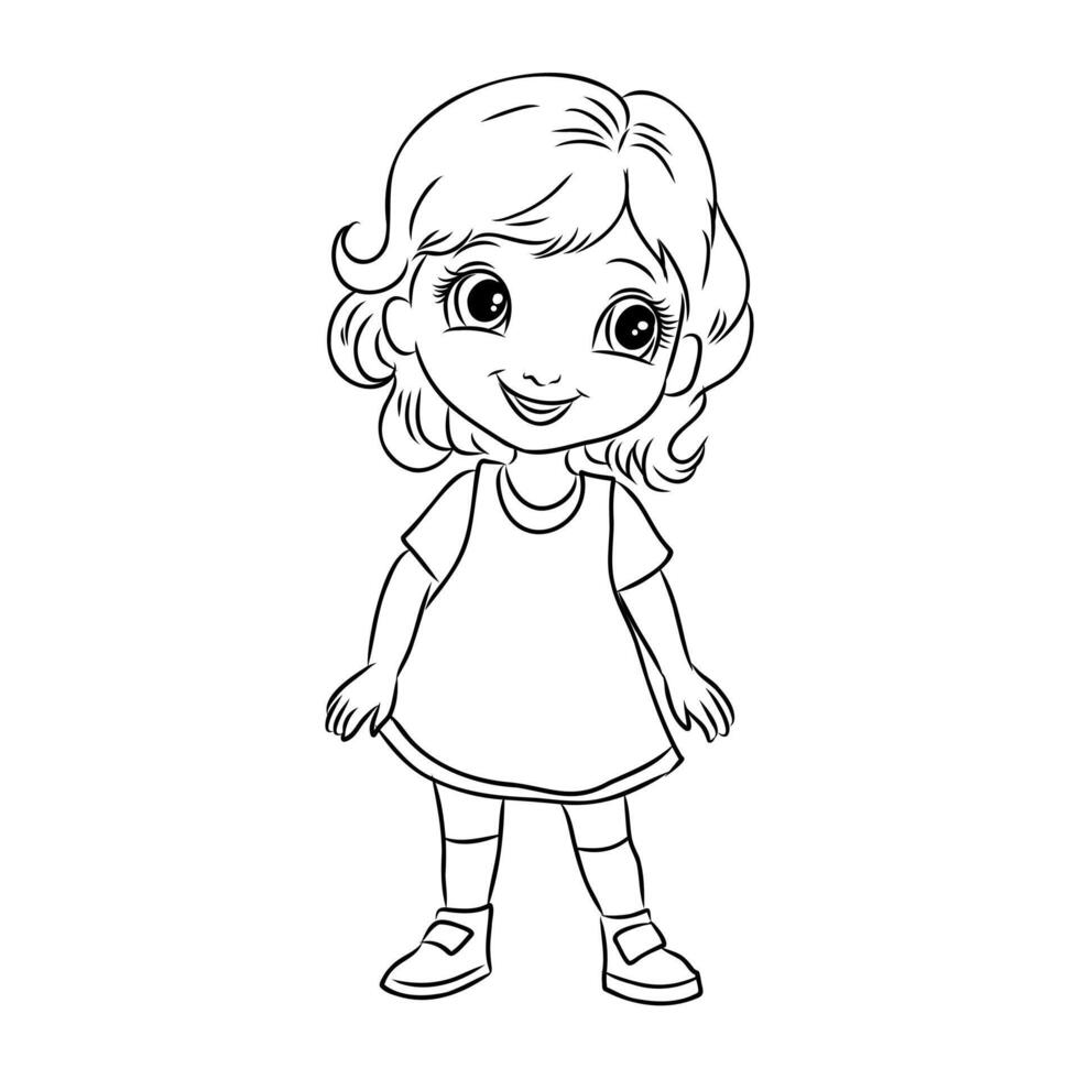 cartoon princess sketch vector