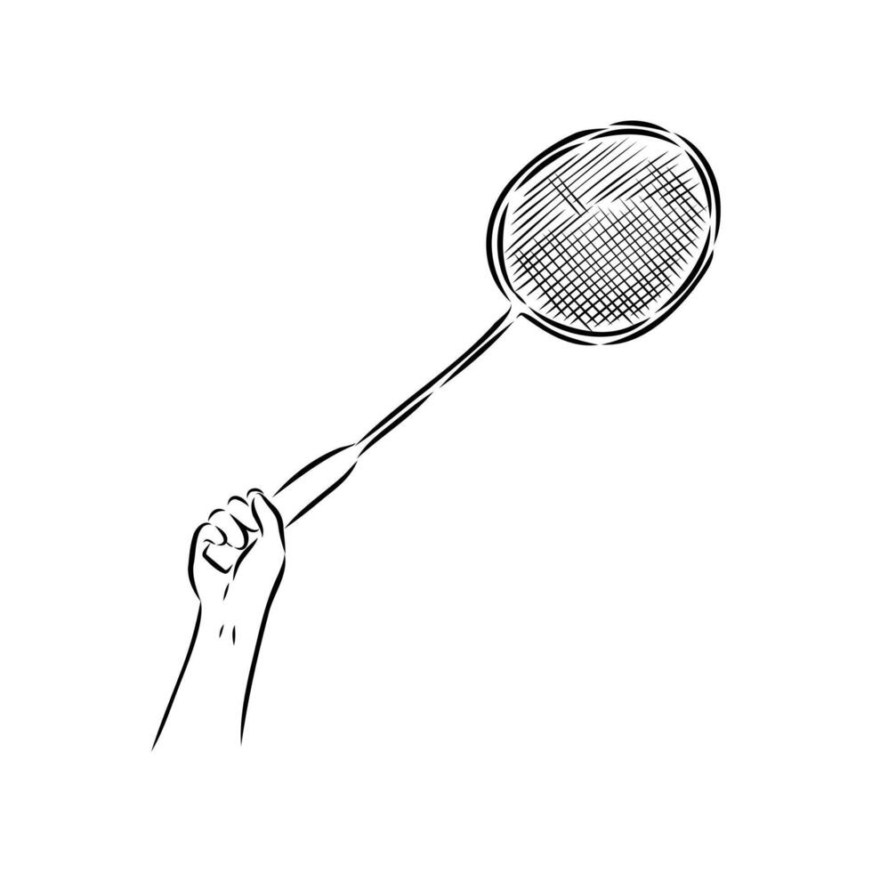 badminton game sketch vector