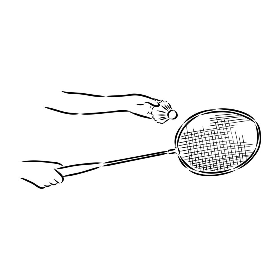 badminton game sketch vector