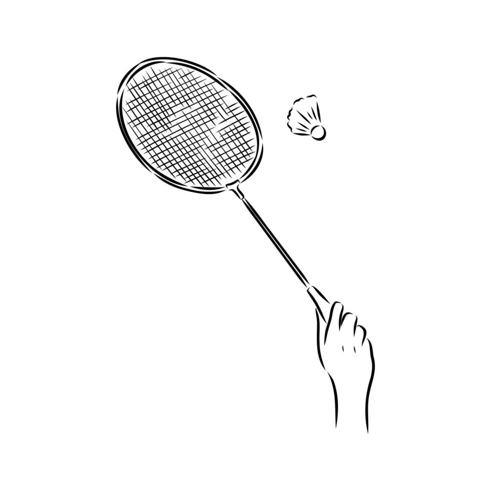 badminton game sketch vector