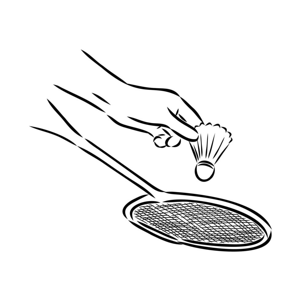 badminton game sketch vector