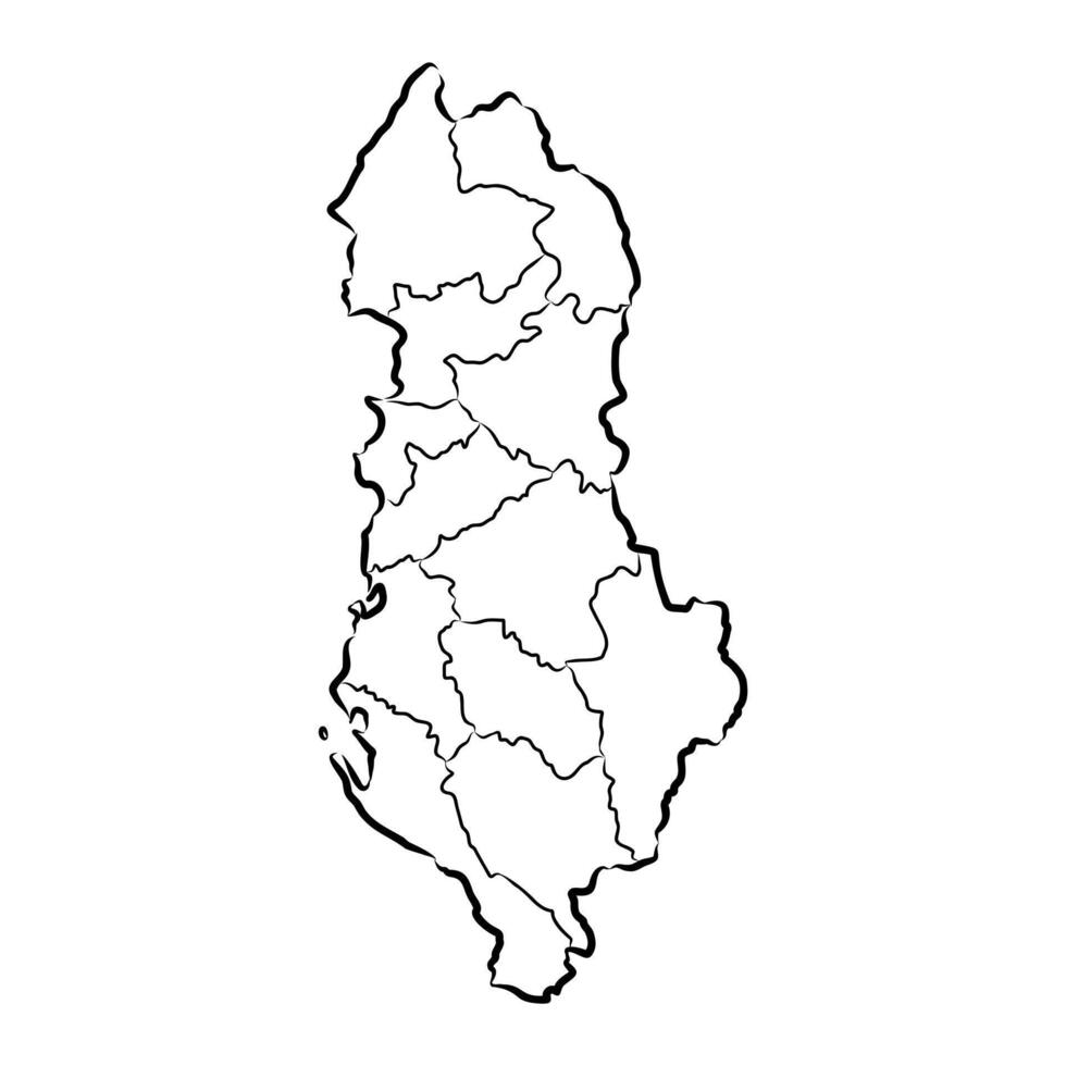 map of Albania sketch vector