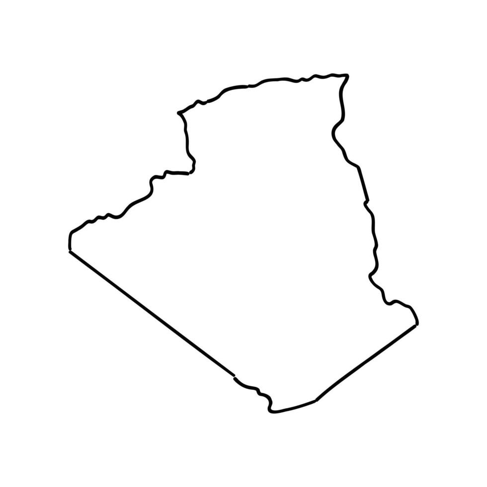 map of Algeria sketch vector