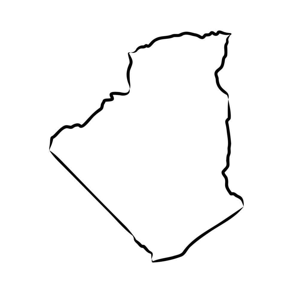 map of Algeria sketch vector