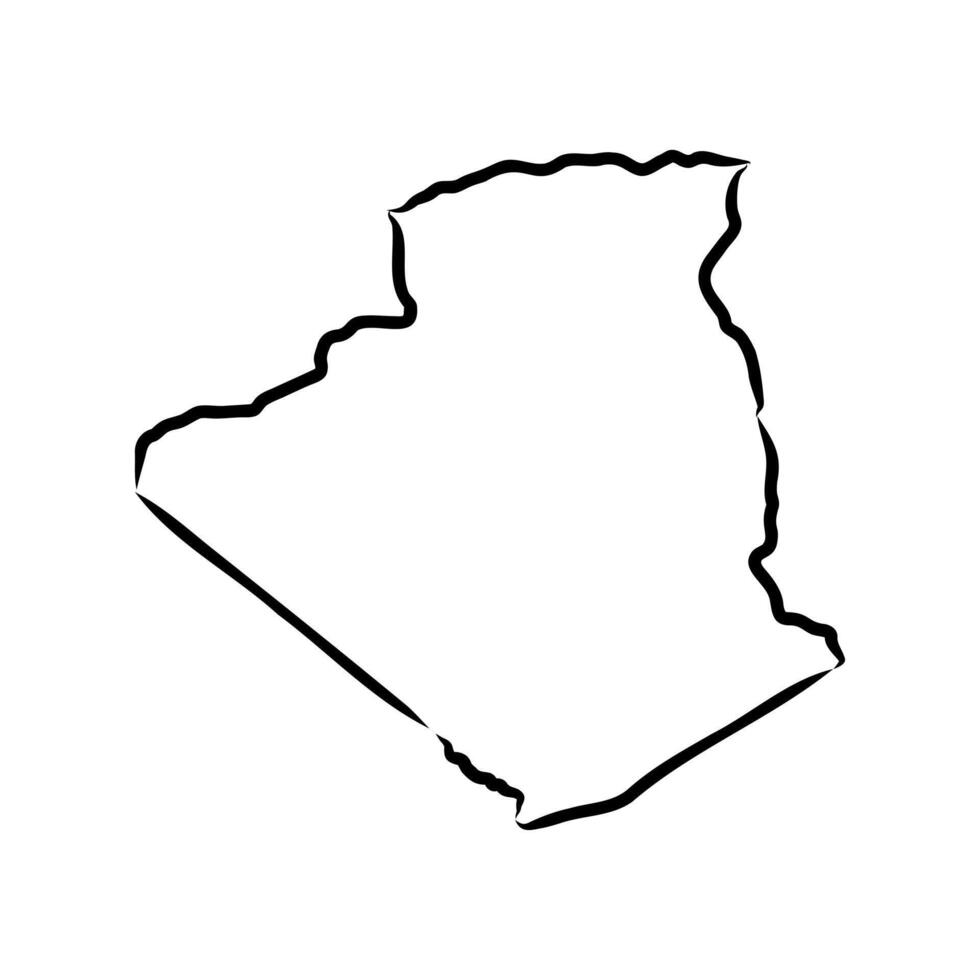 map of Algeria sketch vector