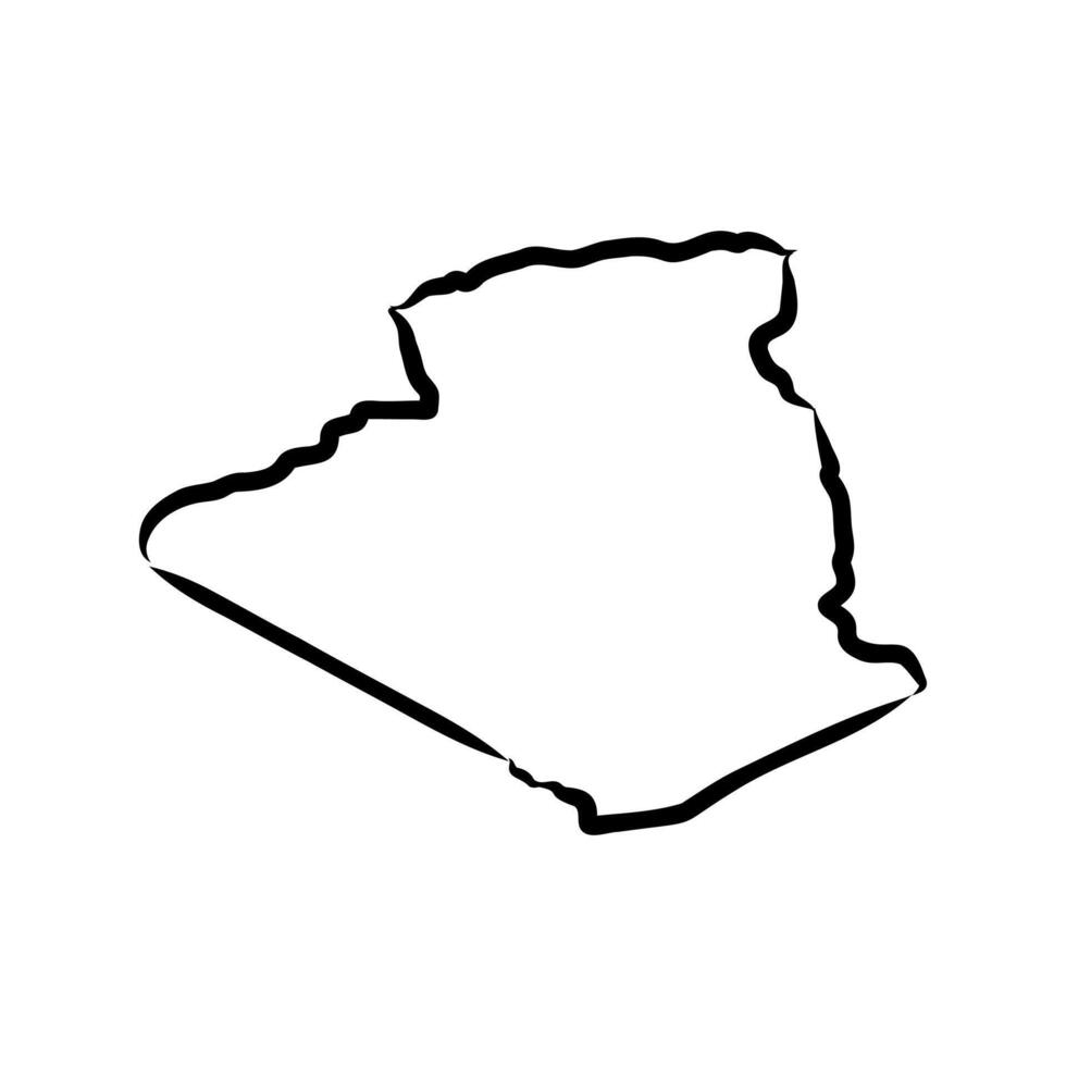 map of Algeria sketch vector
