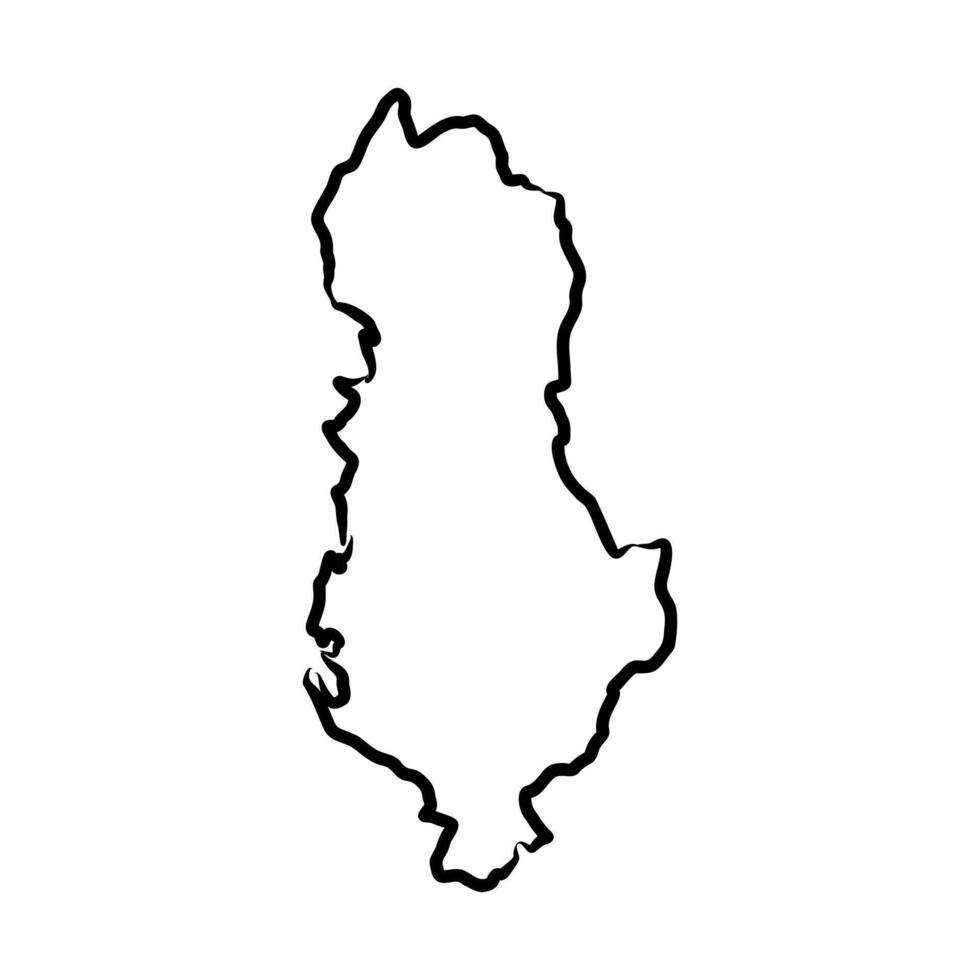 map of Albania sketch vector