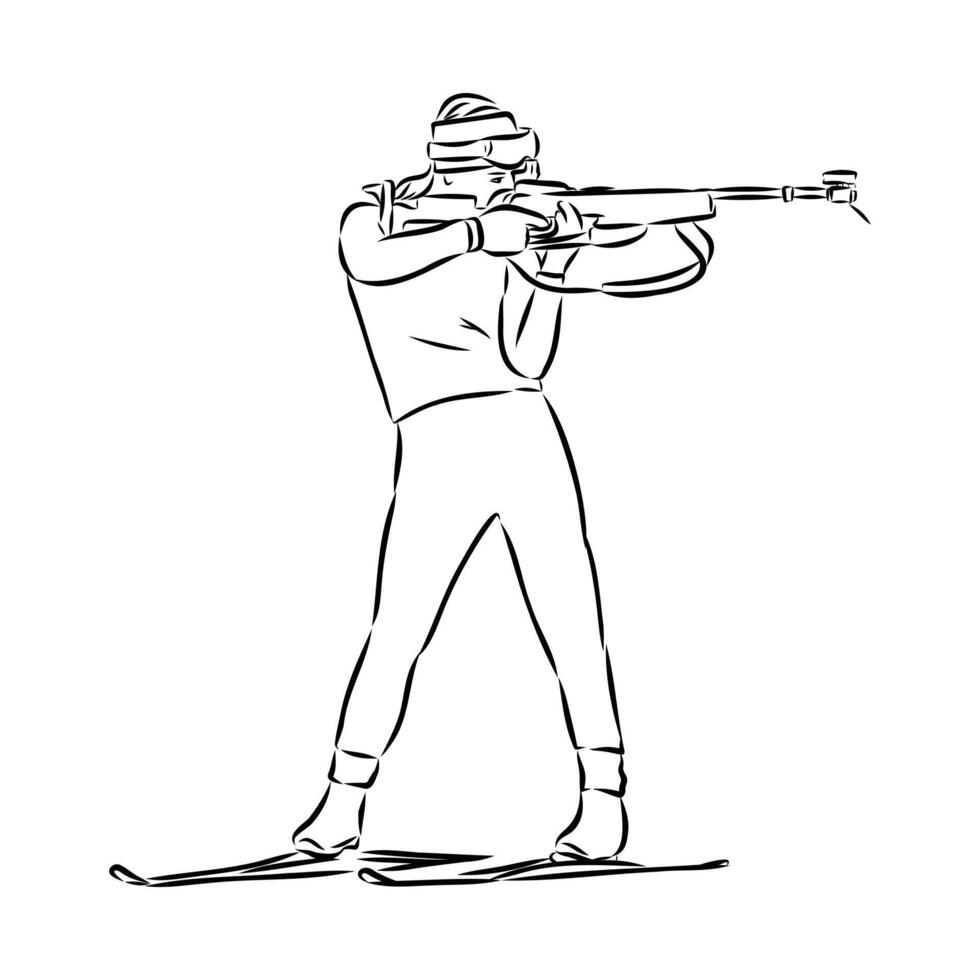 sports biathlon sketch vector
