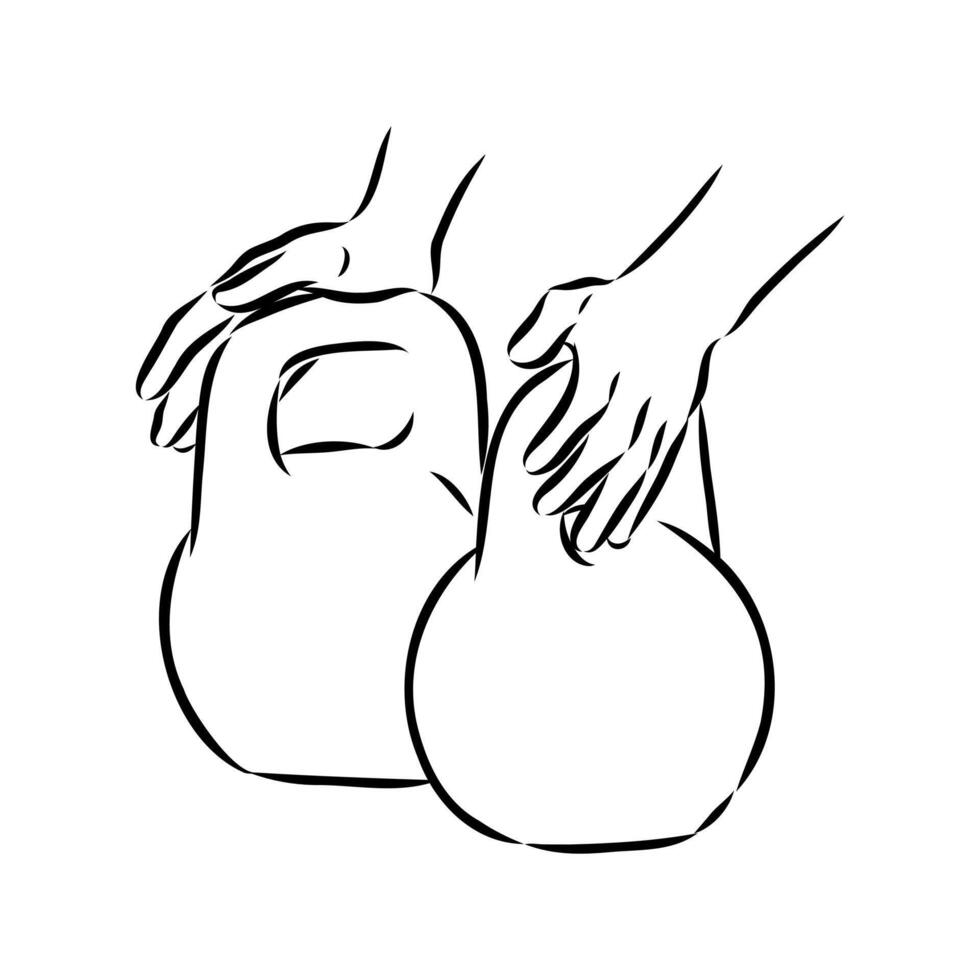 kettlebell sport sketch vector