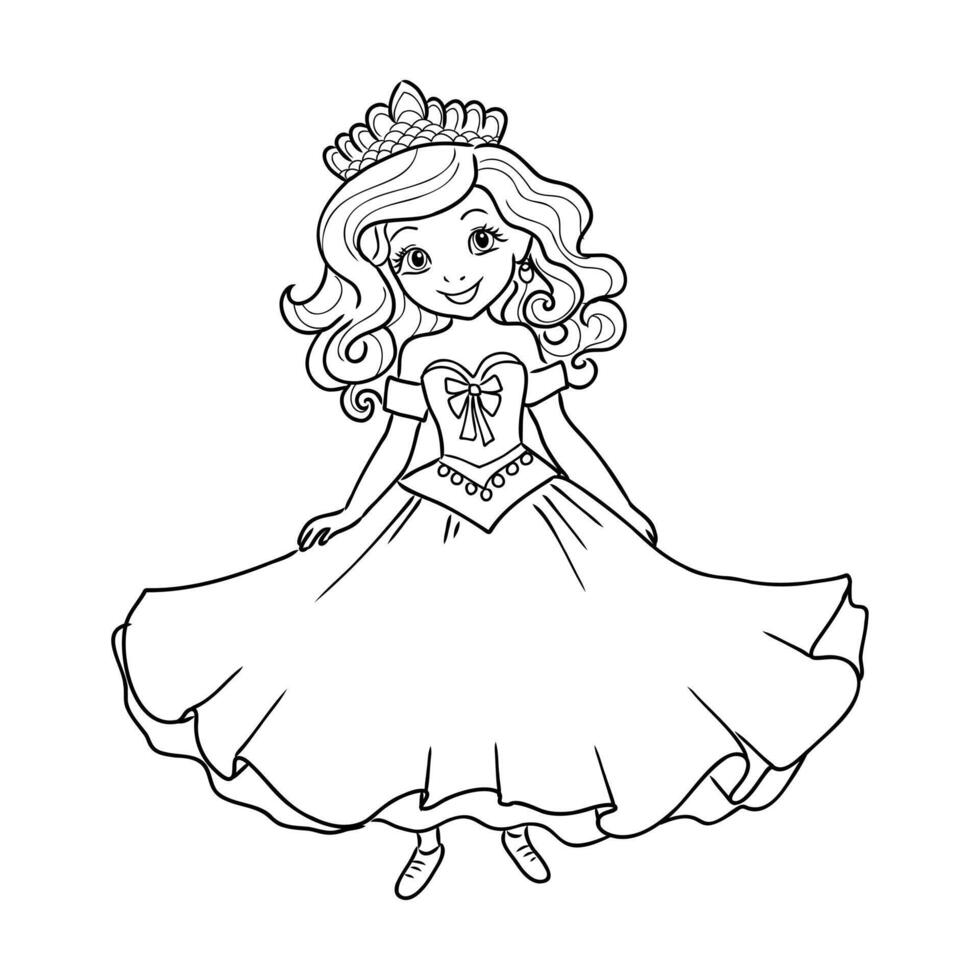 cartoon princess sketch vector