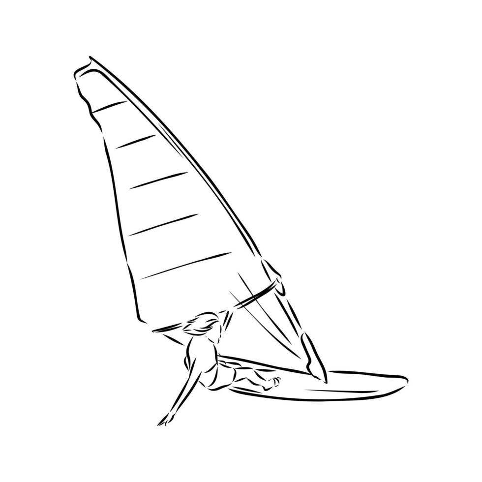 sports windsurfing sketch vector