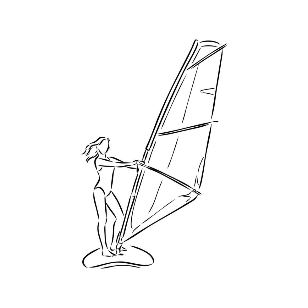 sports windsurfing sketch vector
