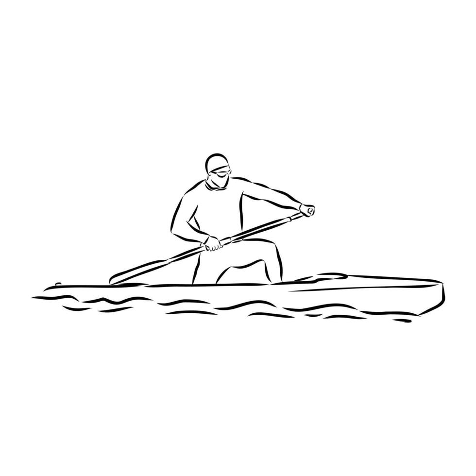 sports canoe sketch vector
