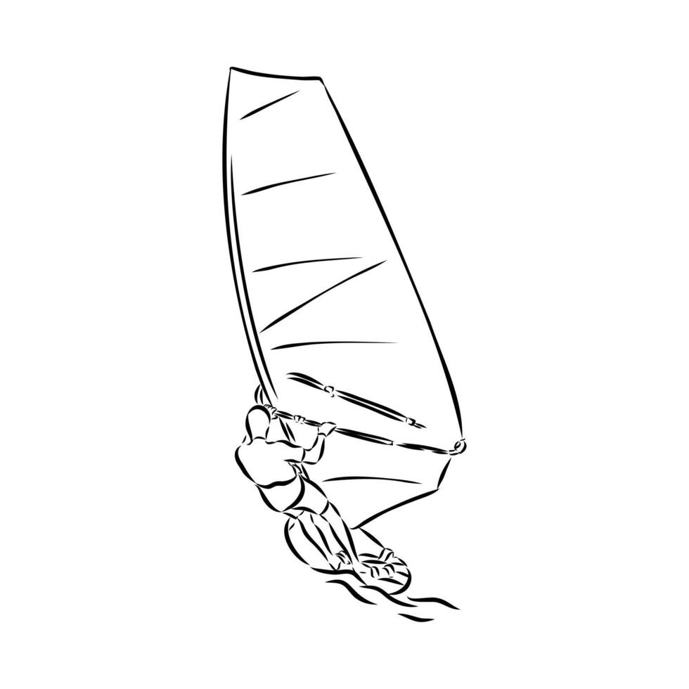 sports windsurfing sketch vector