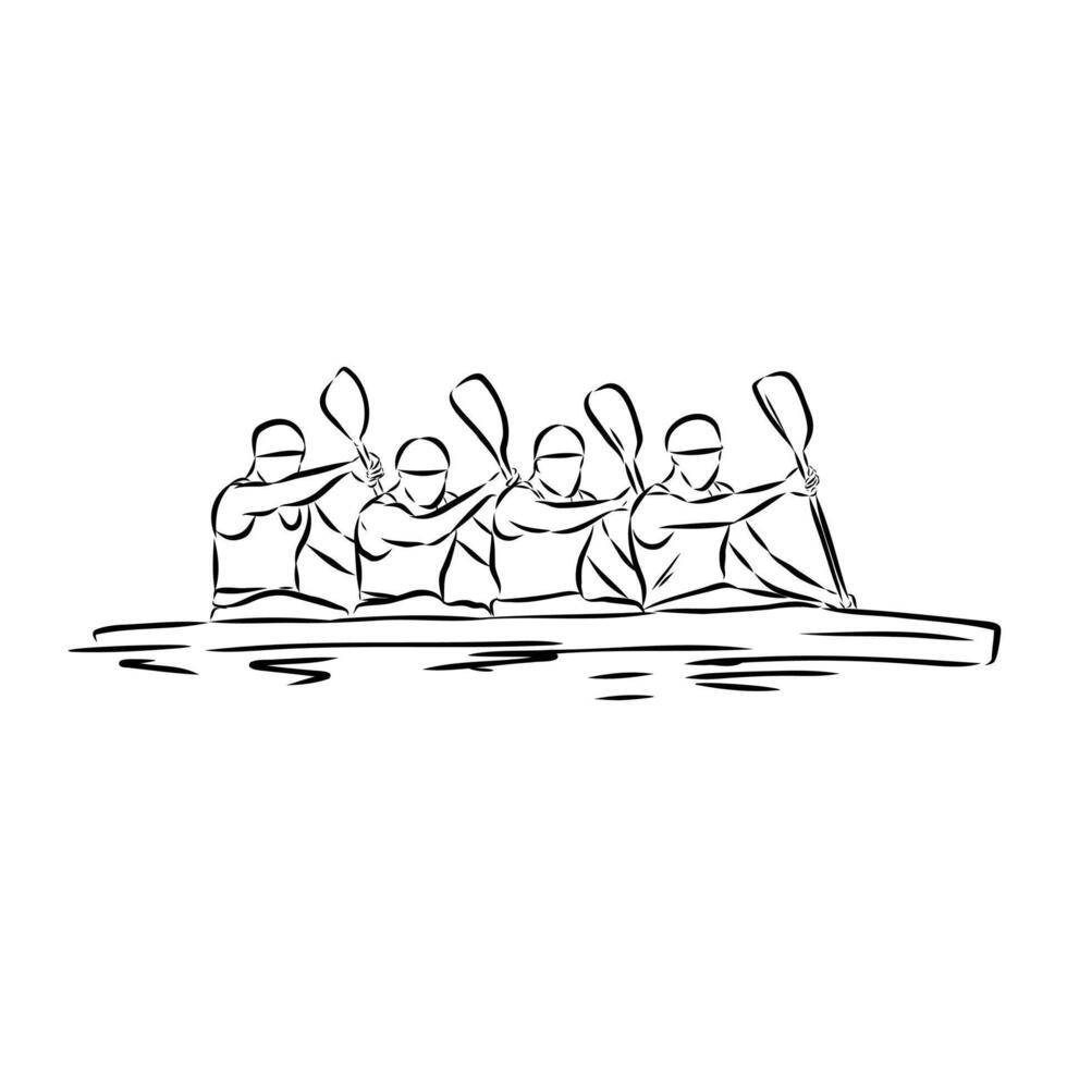 sports canoe sketch vector