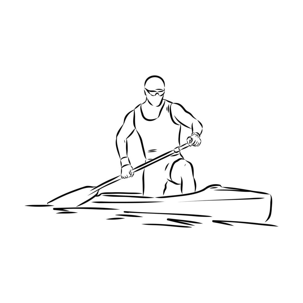 sports canoe sketch vector