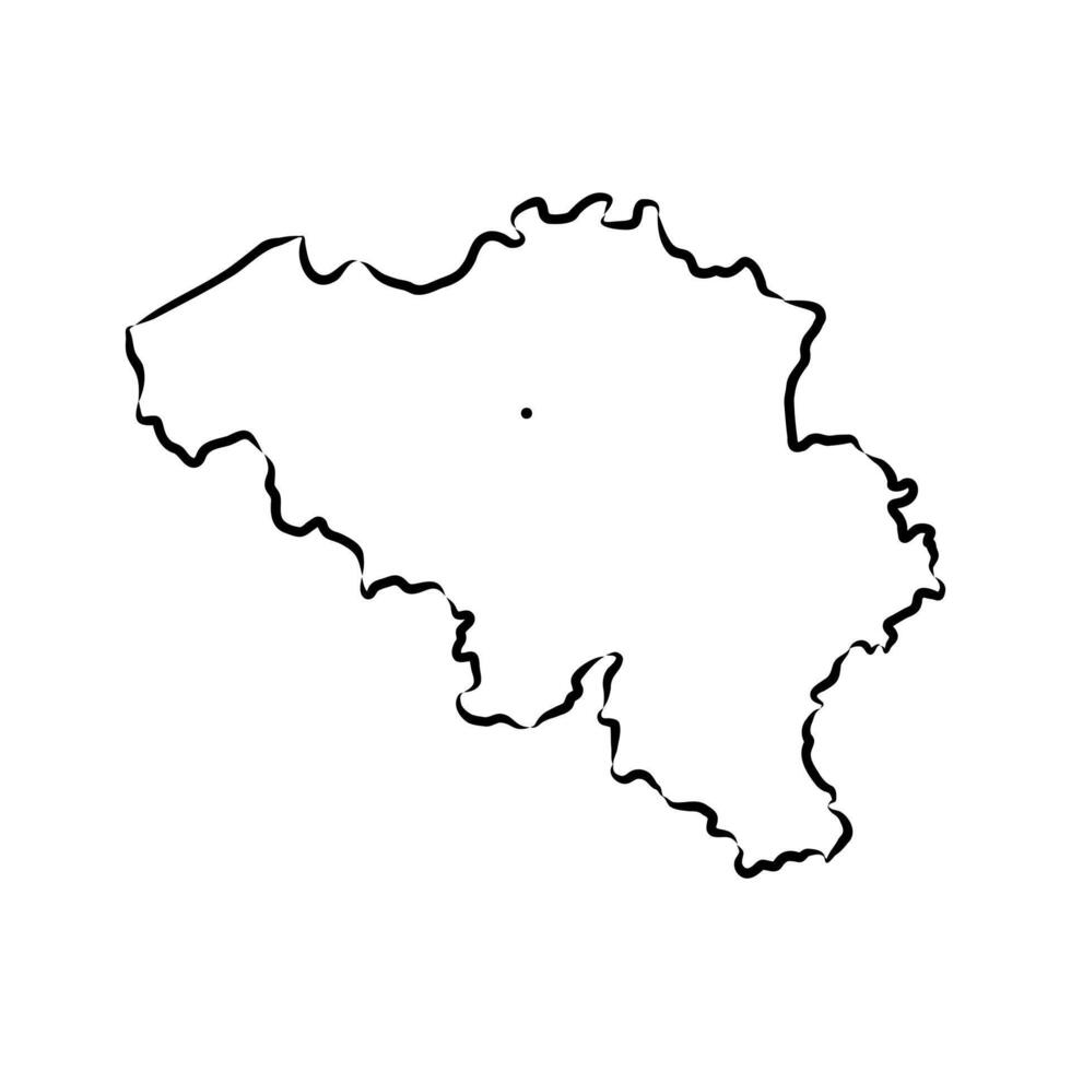 map of Belgium sketch vector