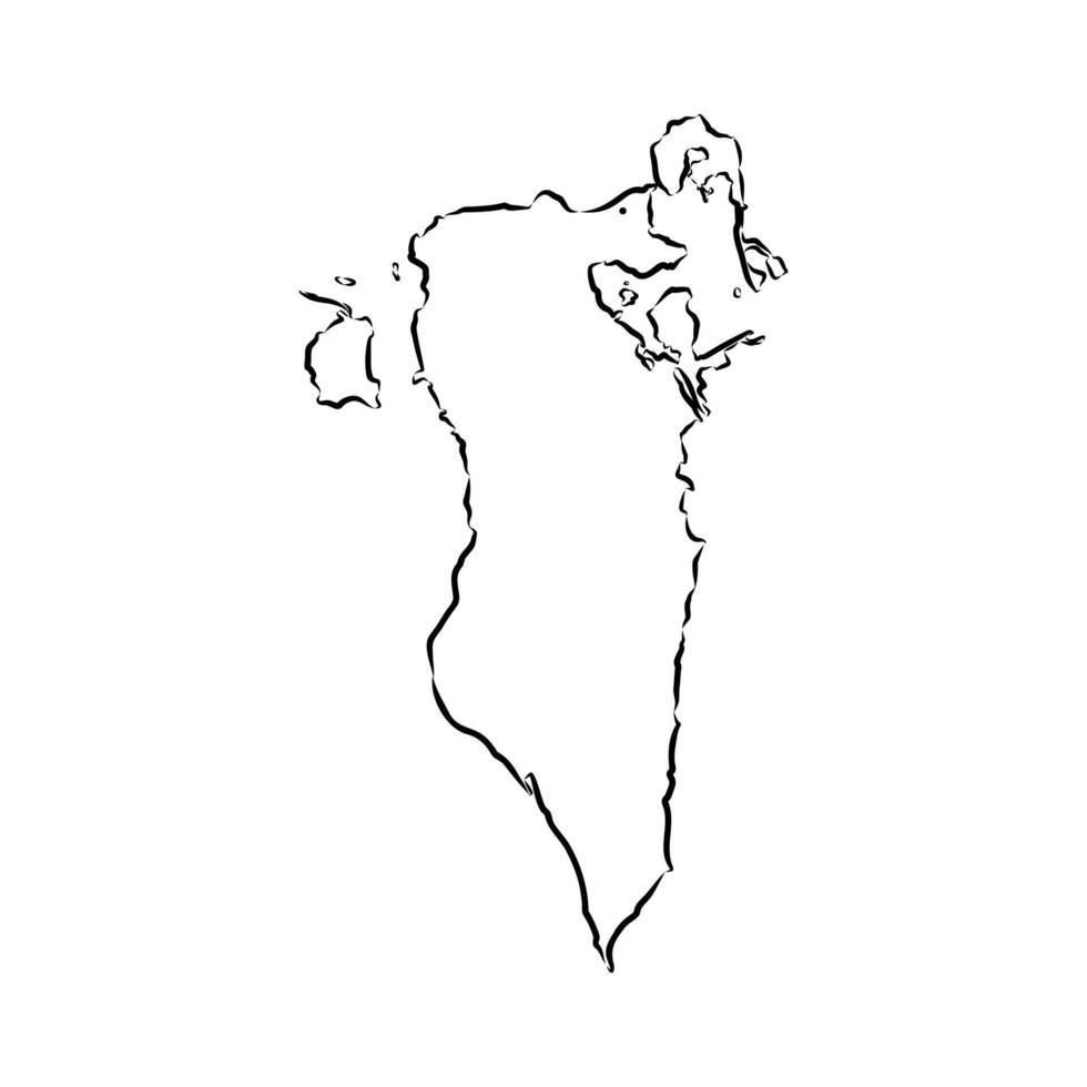 Bahrain map sketch vector