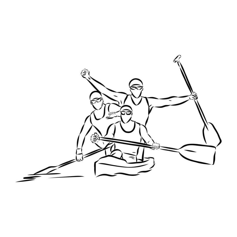 sports canoe sketch vector