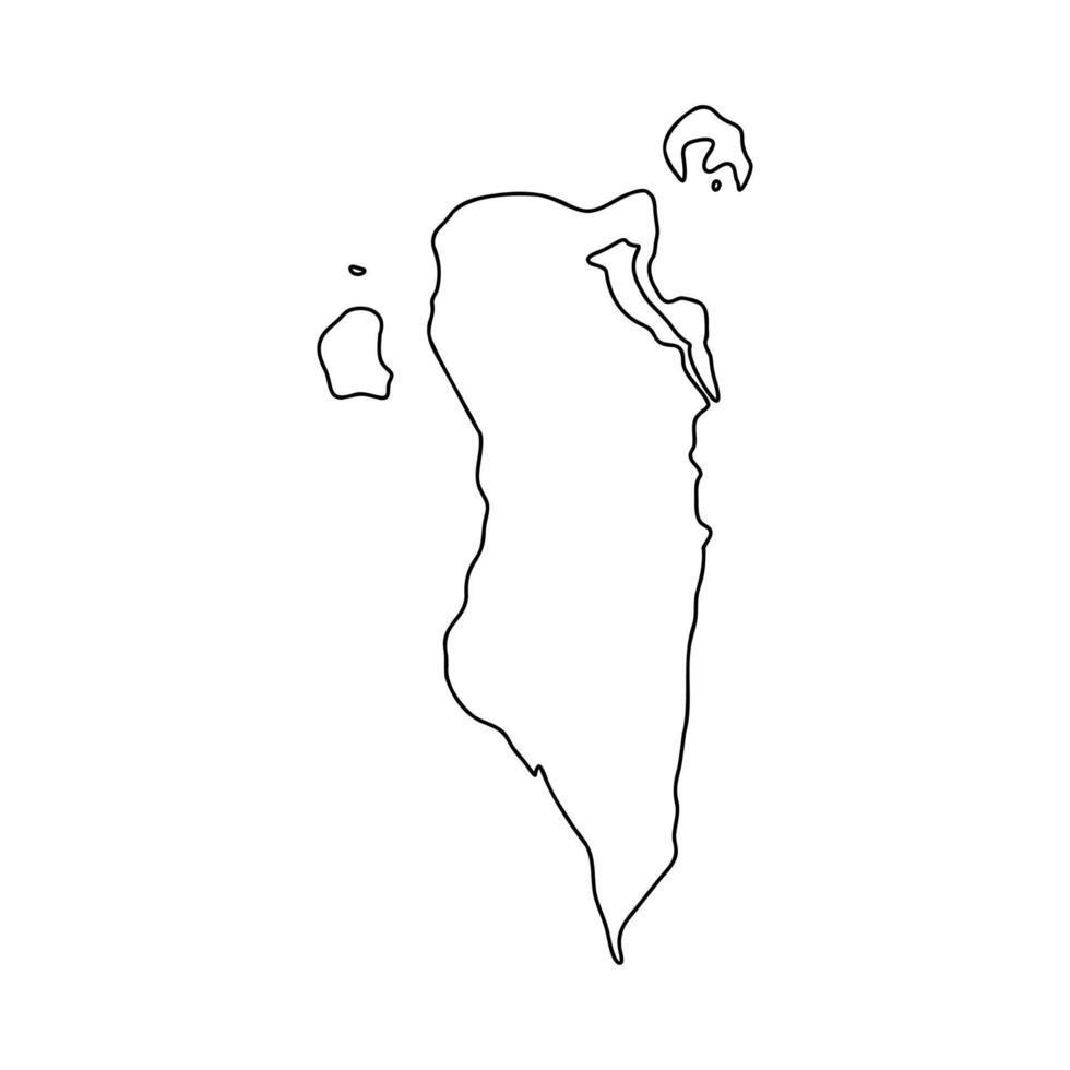 Bahrain map sketch vector