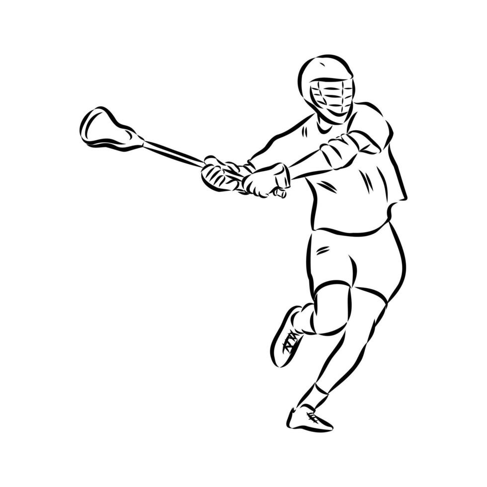 sports lacrosse sketch vector