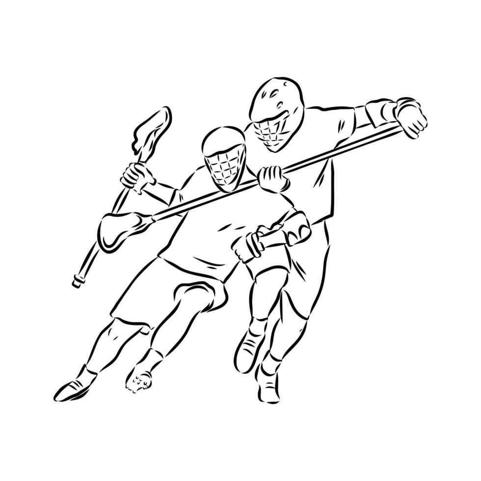 sports lacrosse sketch vector