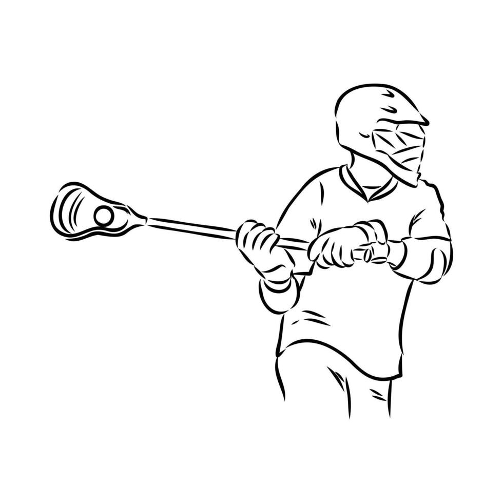 sports lacrosse sketch vector