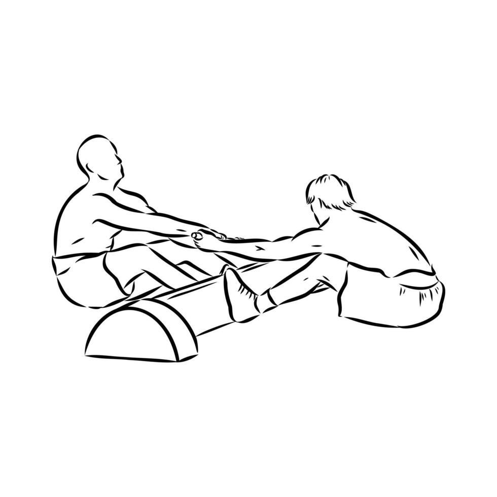 mas wrestling sketch vector
