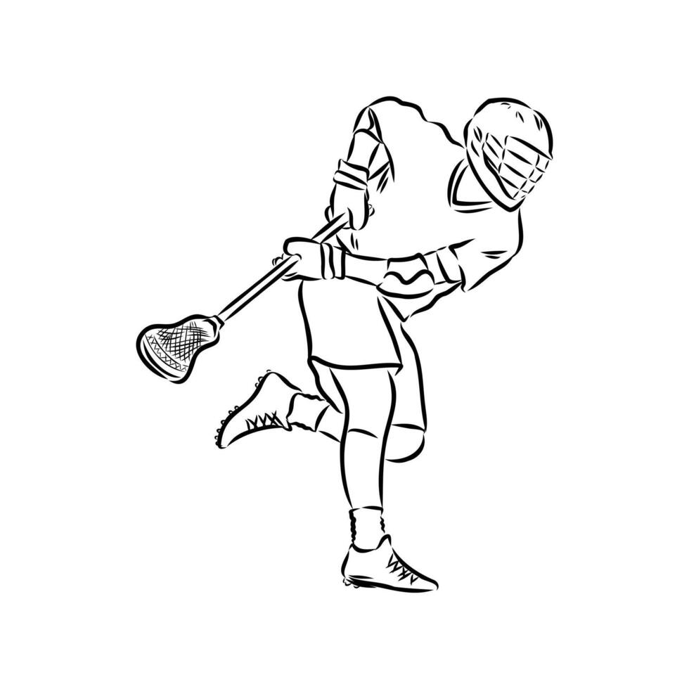 sports lacrosse sketch vector