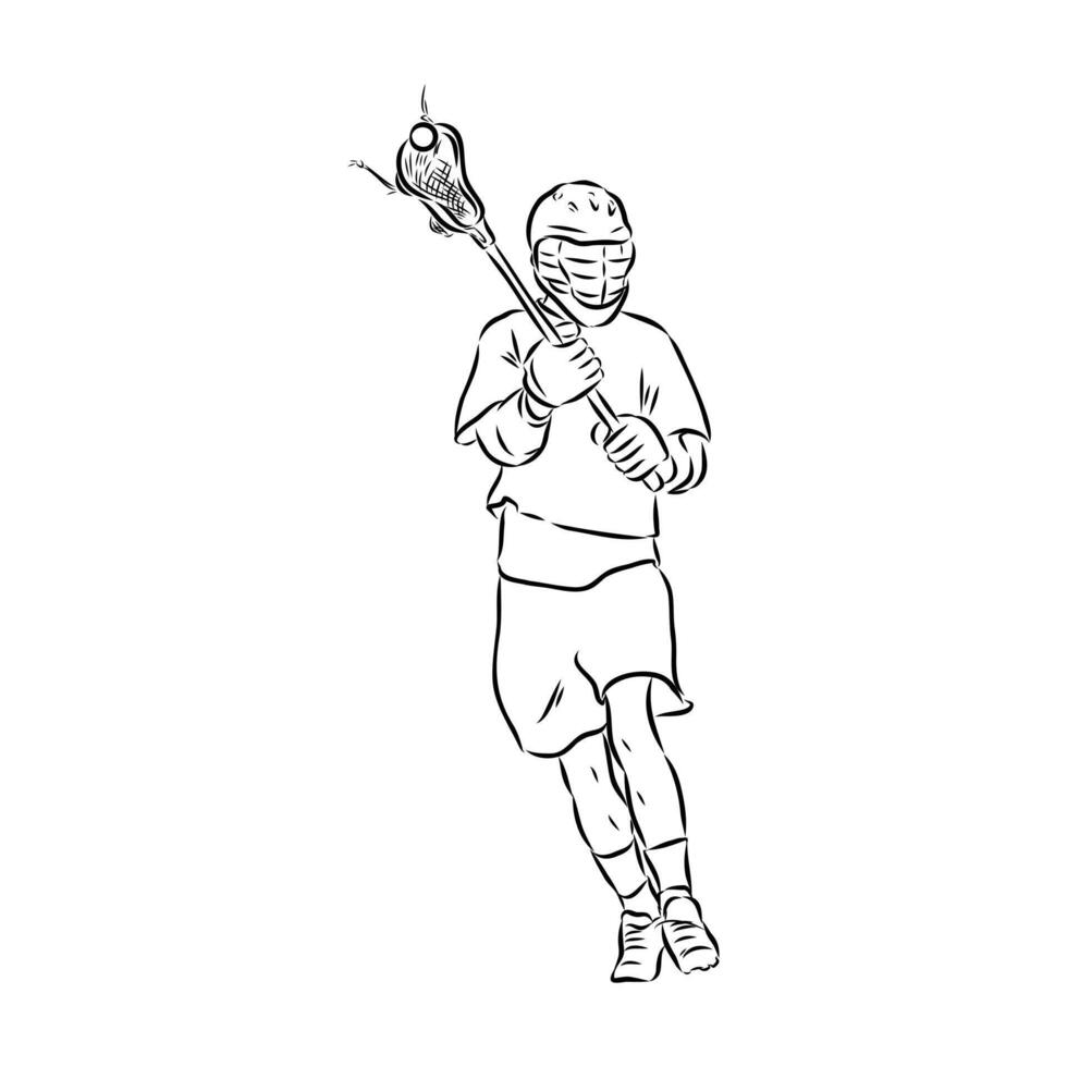 sports lacrosse sketch vector