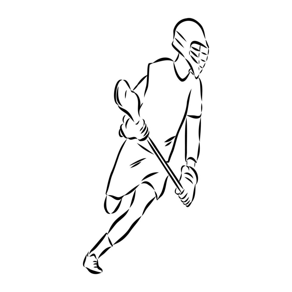 sports lacrosse sketch vector