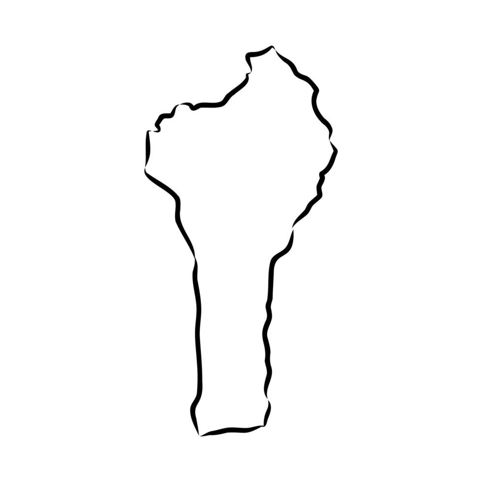 map of Benin sketch vector