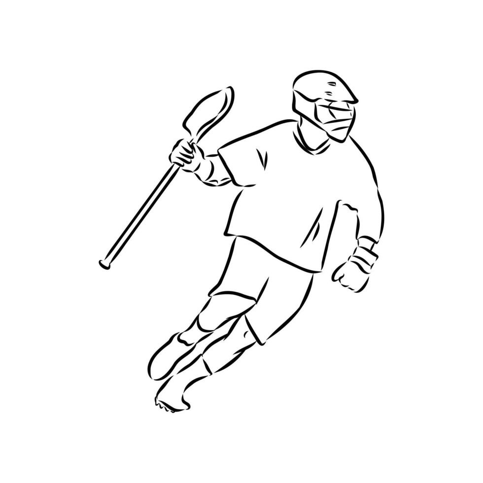 sports lacrosse sketch vector