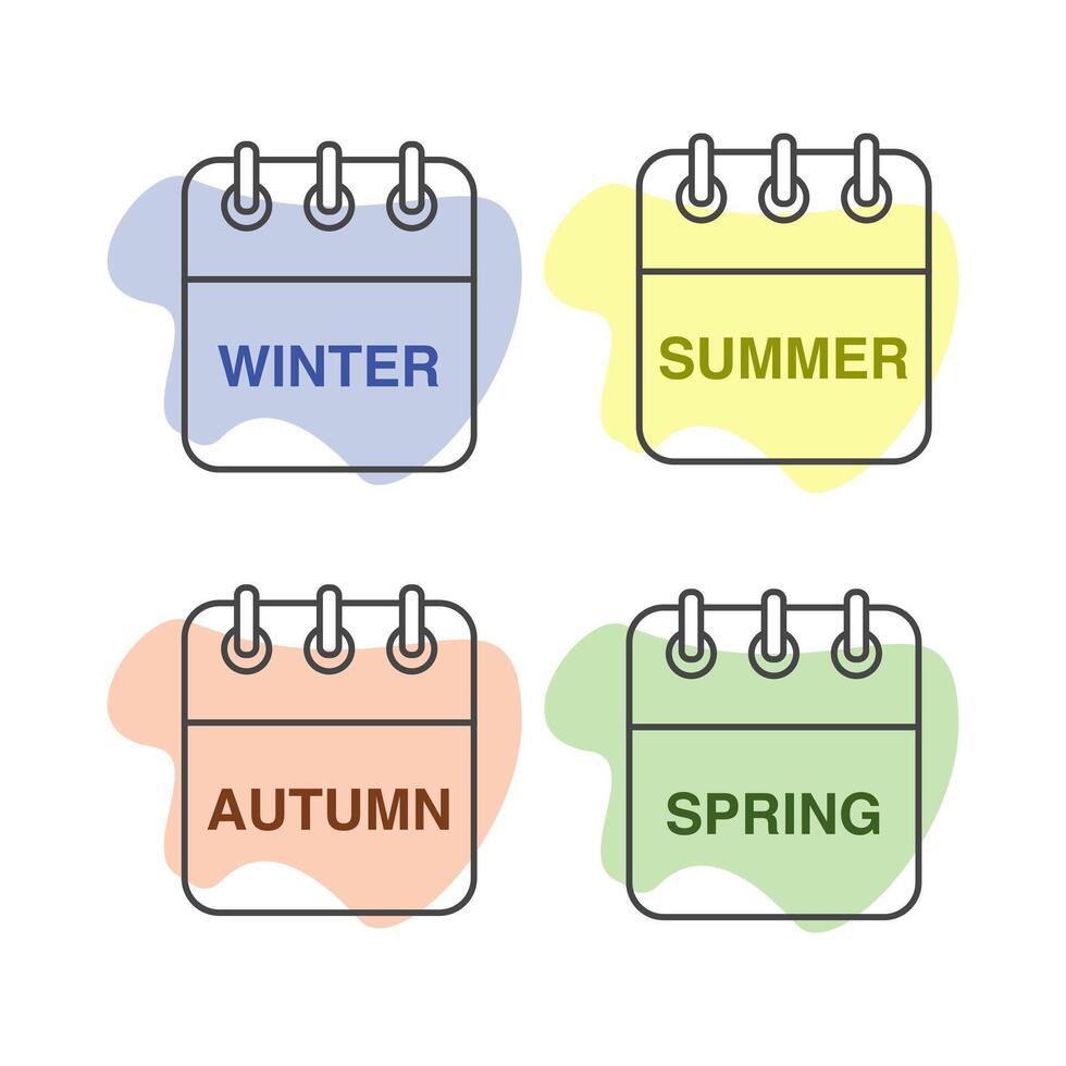 set of icons. Daily, monthly, yearly calendar icon. Seasons of the year. vector