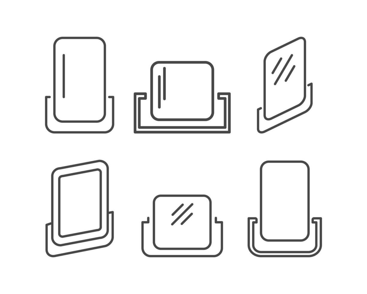 Collection of face mirror graphic icon vector