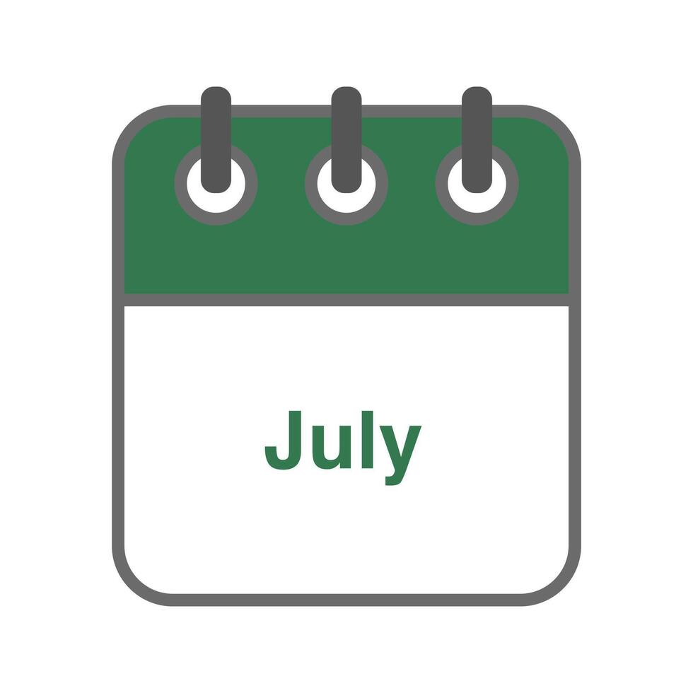 July icon . Daily, monthly, yearly calendar icon vector