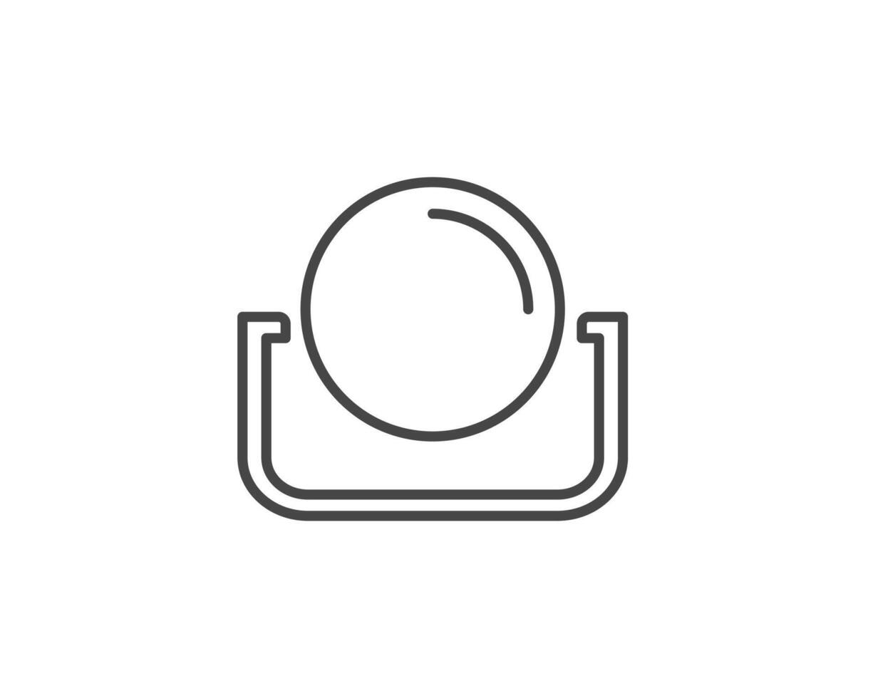 Makeup and cosmetics. Linear graphic beauty icons in the form of a face mirror. vector