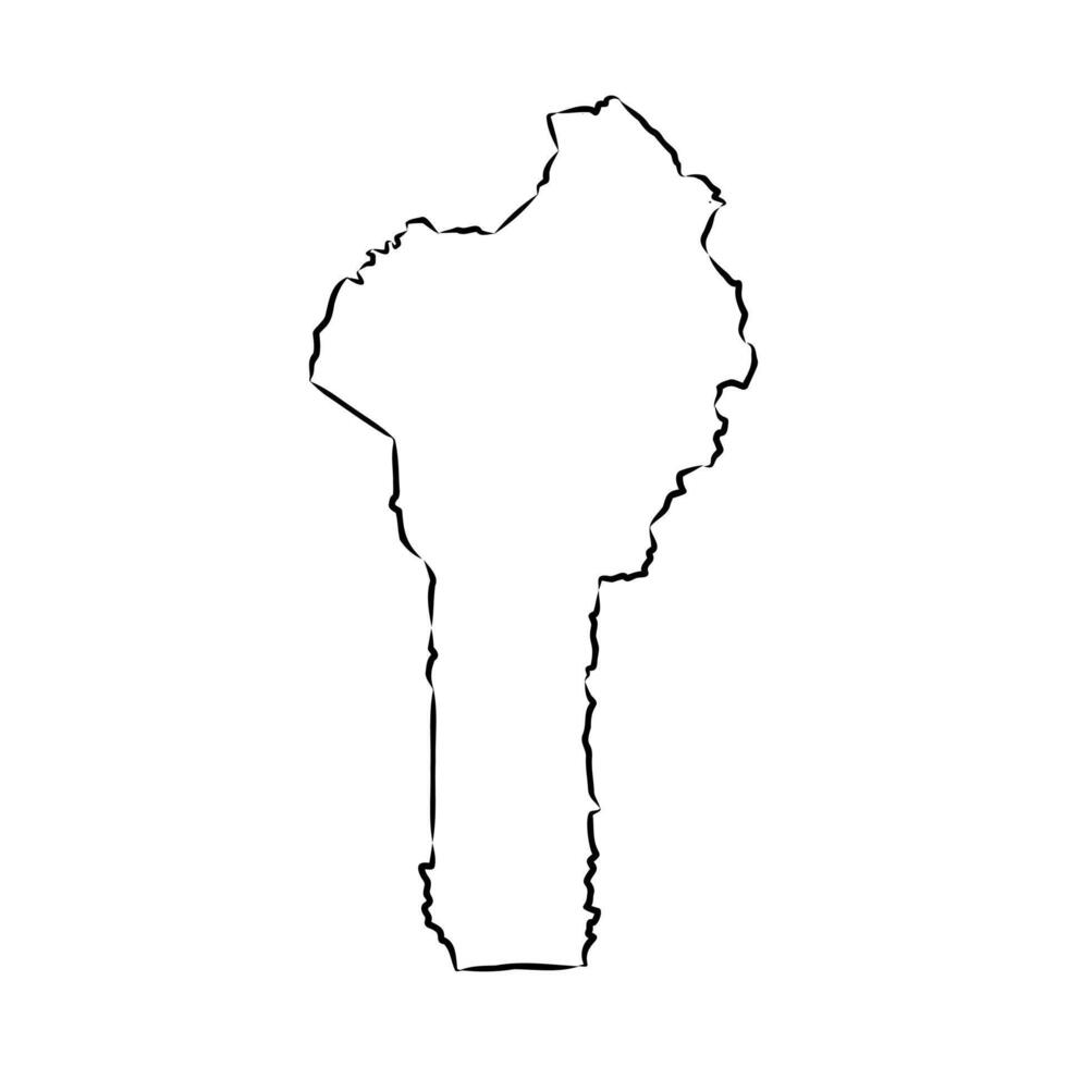 map of Benin sketch vector