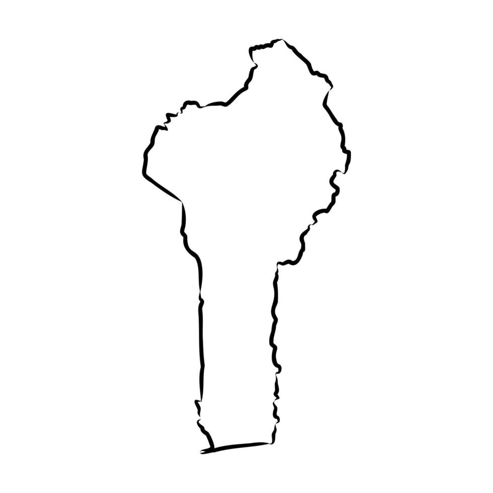 map of Benin sketch vector