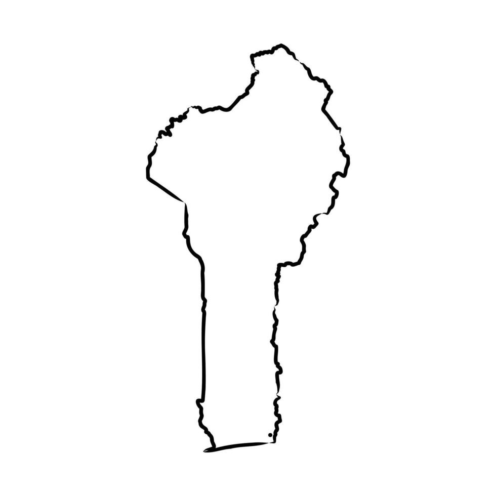 map of Benin sketch vector