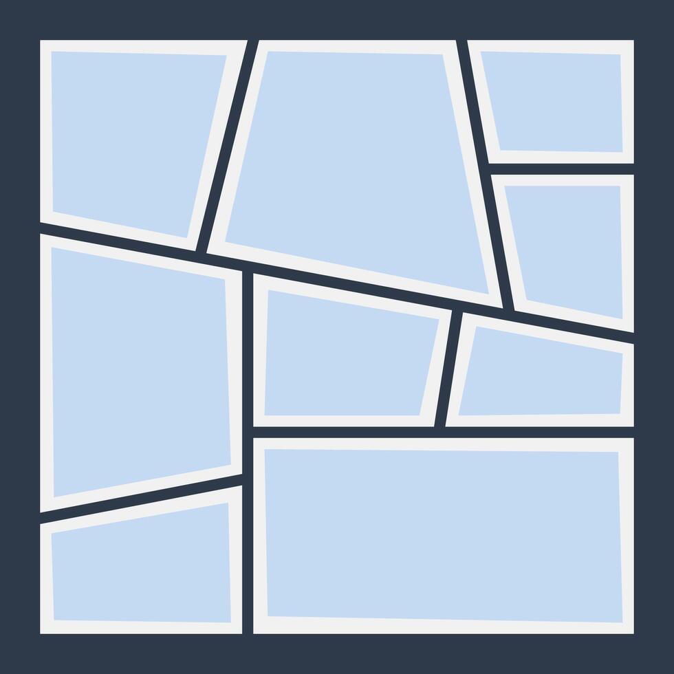 Artistic photo frame collage template vector
