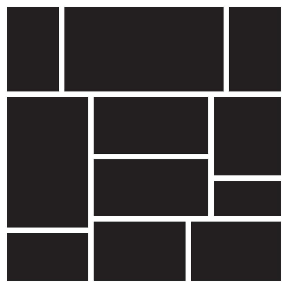 Artistic photo frame collage template vector