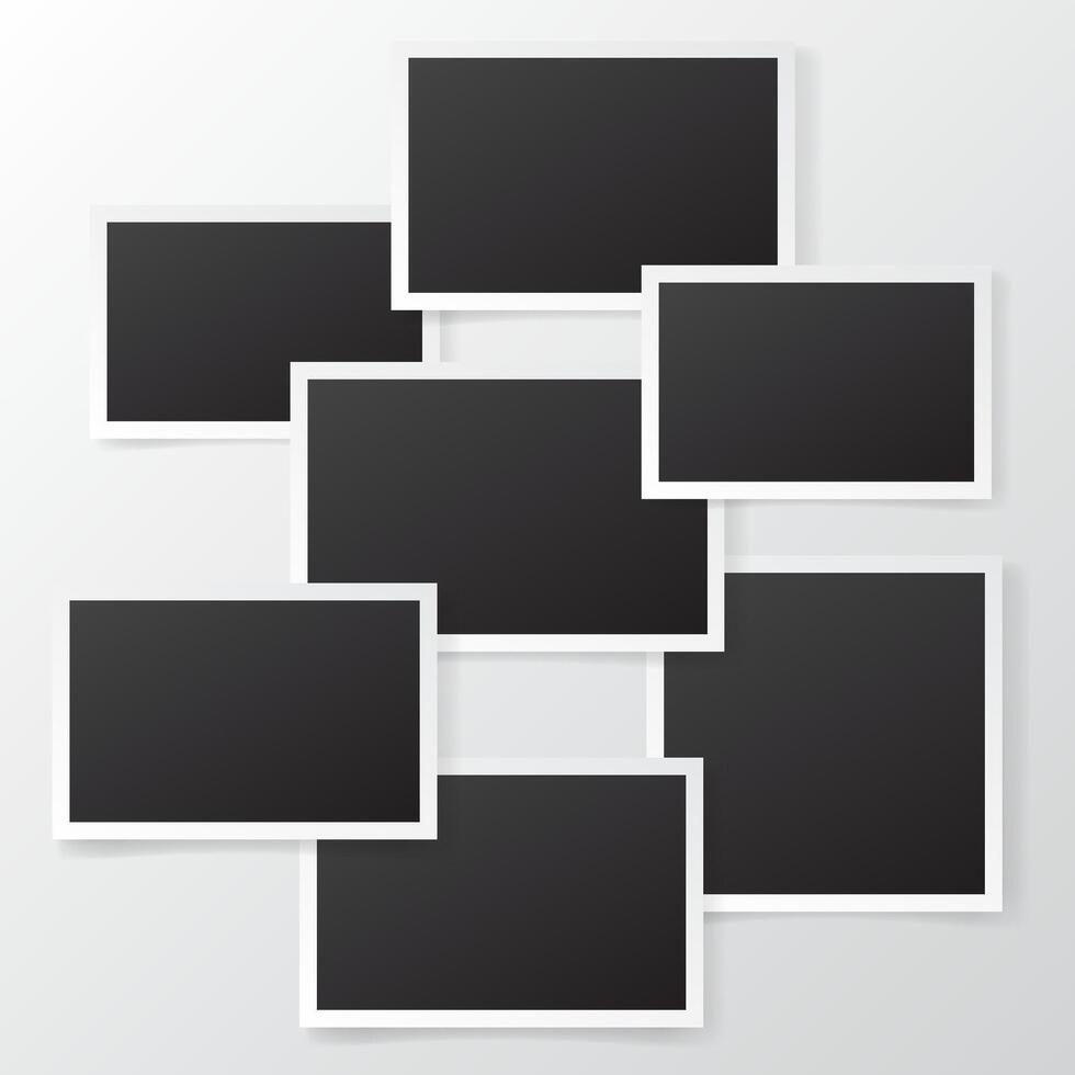 Artistic photo frame collage template vector