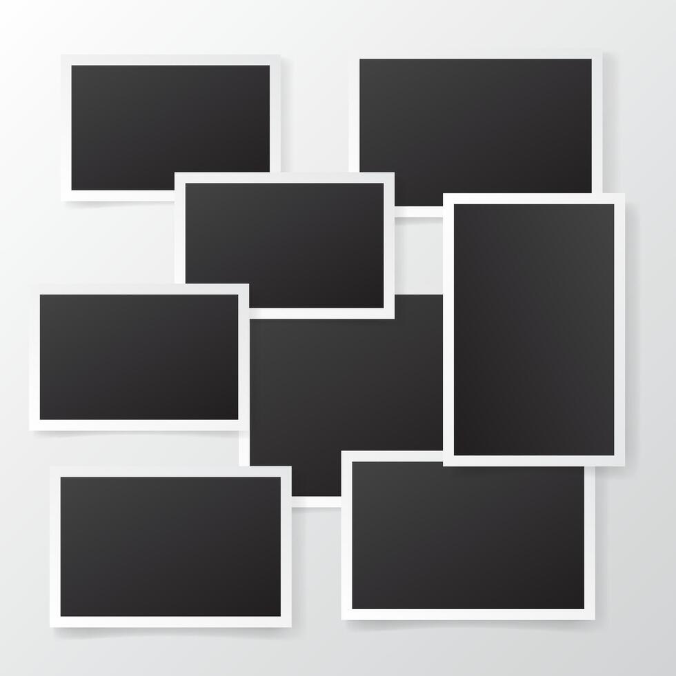 Artistic photo frame collage template vector