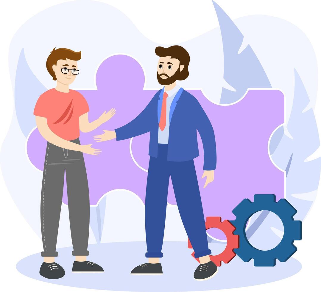 Integrity illustration. Business transparency concept with honest, trustful business people. Corporate moral, ethical culture for customers and public. vector