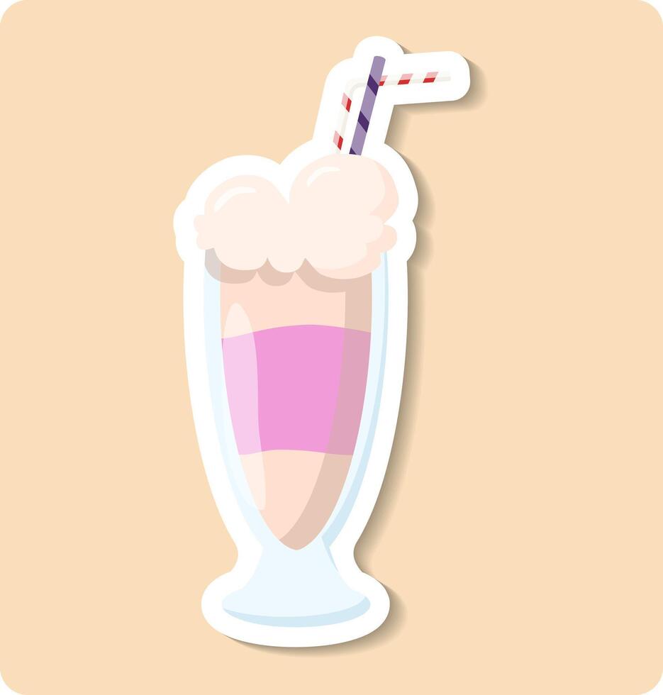 Delicious milkshake is waiting on a blue background vector
