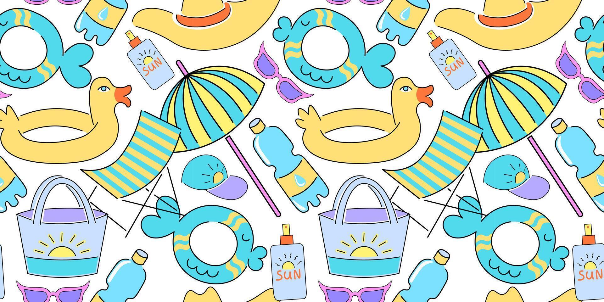 seamless pattern summertime traveling vector