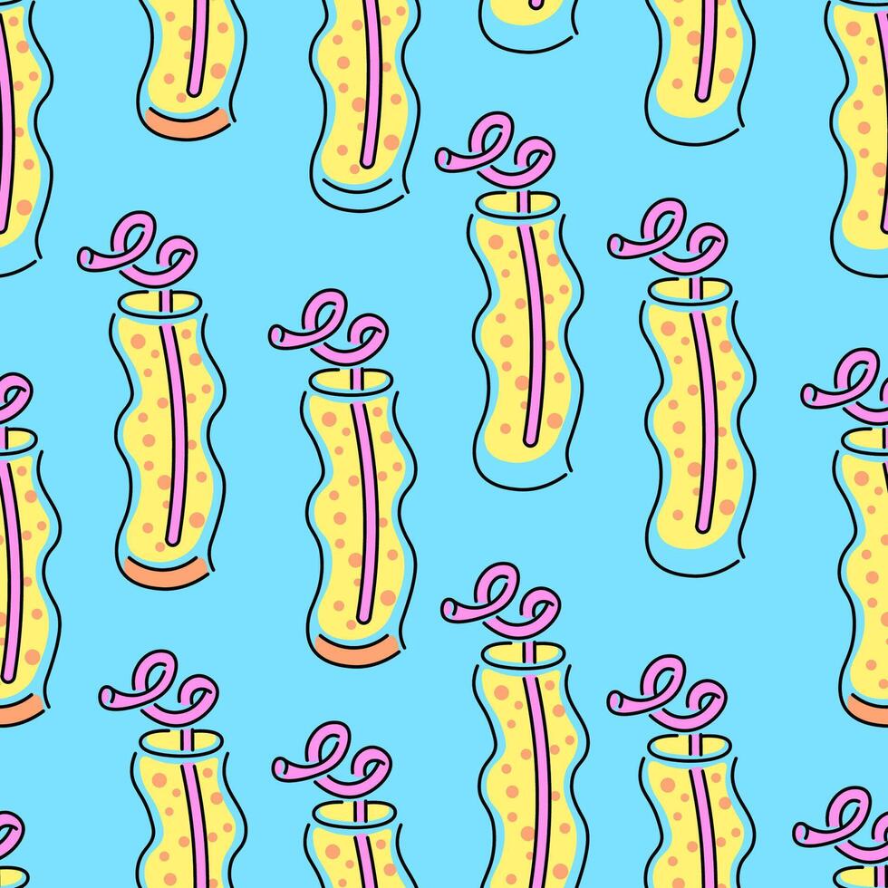 seamless pattern soda glass vector