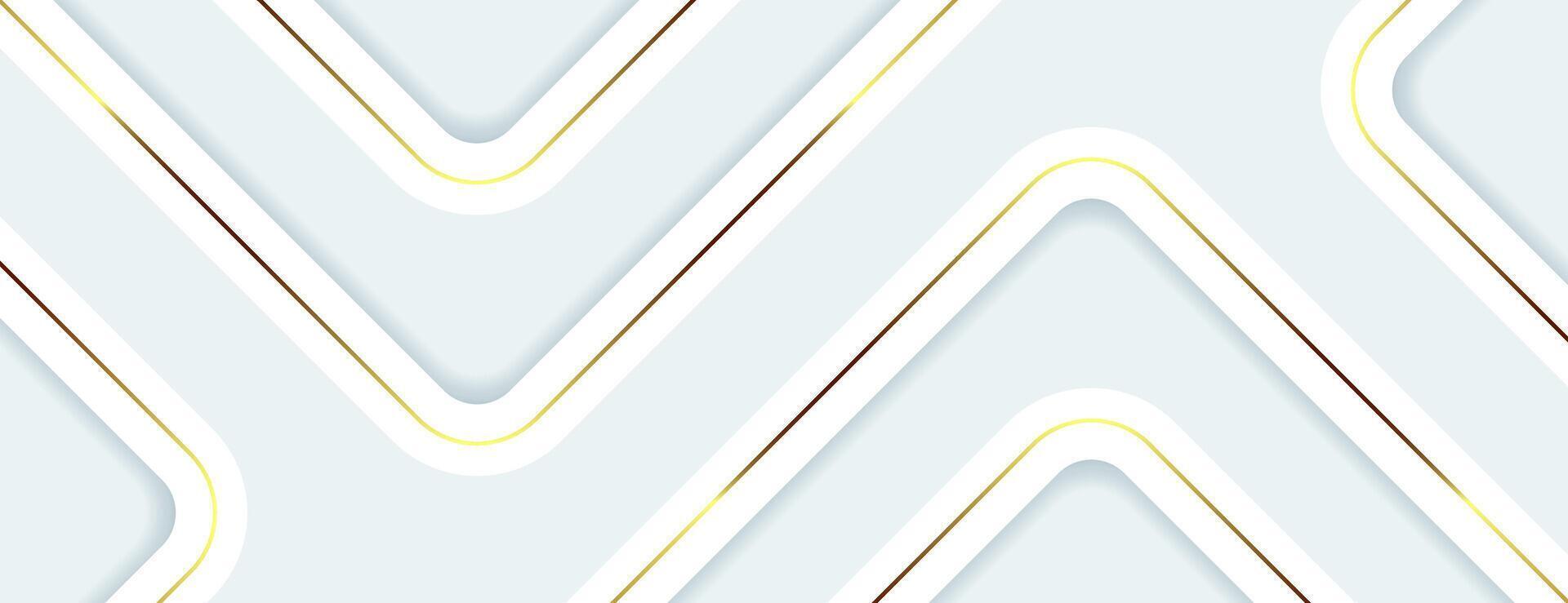 white abstract pattern background with golden lines vector